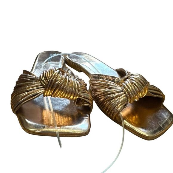 Revolve Jeffrey Campbell Knaughty-3 Rose Gold Knotted Slip-On Flat Sandal NWOT - Picture 3 of 13